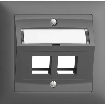 Kit montaggio INS Edue FKE, c.cappa d.uscita obliqua, p.2×Keystone, grigio scuro 