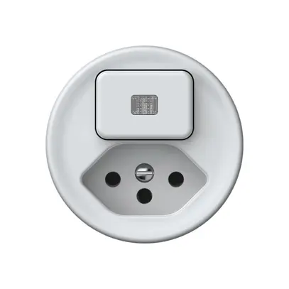 Combinazione origin 1×tasto luminoso 1CO+T13 1P 0<1 10A 230V 60×60mm bianco 