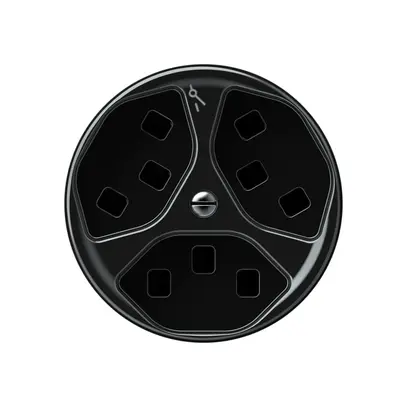 Presa origin 3×tipo 23 1×S 16A 230V 60×60mm nero 