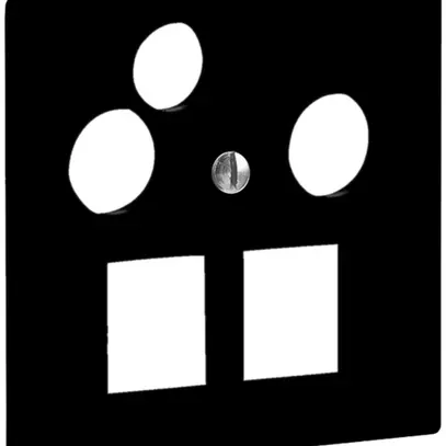 Placca frontale R&M MiniDat 2×RJ45 3×coassiale 60×60mm nero 