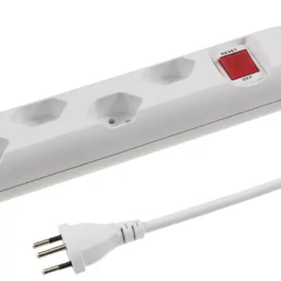 Steckdosenleiste STEBA STRONG 5×T13 mit Schalter 3m weiss 
