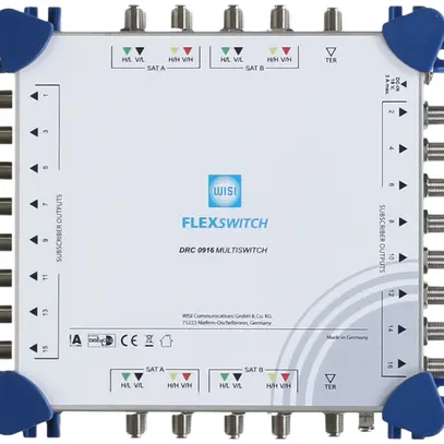 Commutateur WISI FLEXSWITCH 9/16, cascade, terrestre passif 