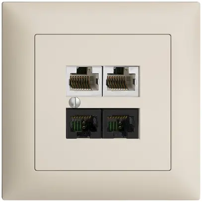 Scatola INC 4×RJ45 2×u/2×s EDIZIOdue crema, R&M swissline NT 2ab 