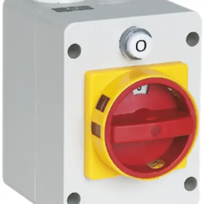 Interruttore di sicurezza AP K-N 12A 1L giallo/rosso con dispos.sicur.4 entr. 
