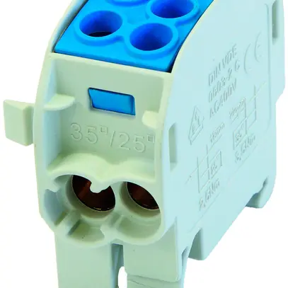 Blocco ripartizione tipo C 2×35/2×25mm² 125A CU blu 