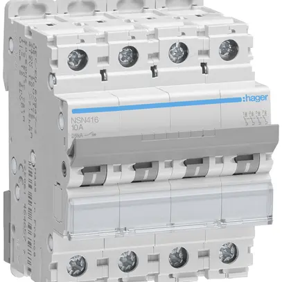 Disgiuntore Hager MCB 4P 415V tipo D 16A Icu 25kA 4UM 