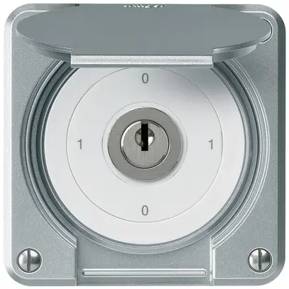 Interruttore a chiave INC robusto IP55 con copertura S0/3P alluminio p.combi 