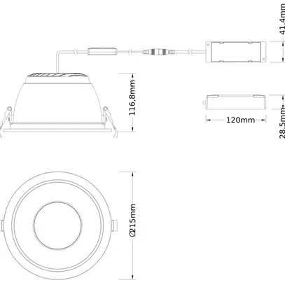 Downlight LED LEDVANCE COMFORT U19 30W 3600lm 930/940 IP20/44 55° Ø215 bianco 