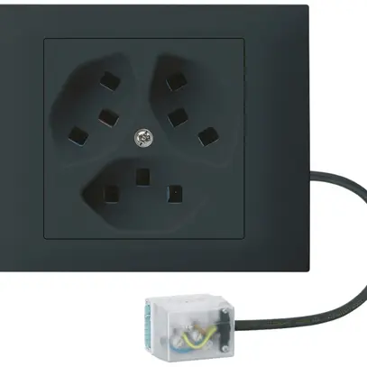 Prise INC Hager kallysto, 3×T23, avec G3 et adaptateur Power L1, T, noir 
