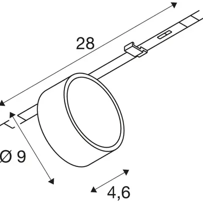 Spot LED SLV KALU 2.0 10W 1450lm 3000K MB DALI AD3PH 280×46×121mm ne 