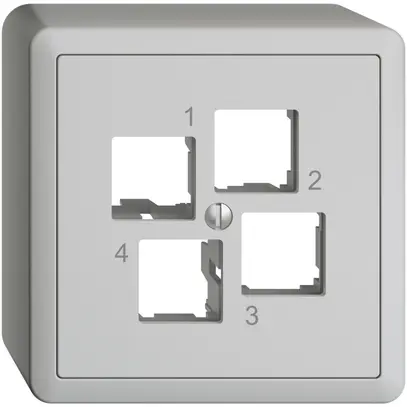 Kit de montage AP Edue EASYNET S-One, pour 4×RJ45, sortie droite, gris clair 