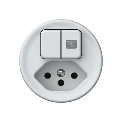 Combinazione origin 2×tasti luminoso 2CO+T13 1P 0<1 10A 230V 60×60mm bianco 