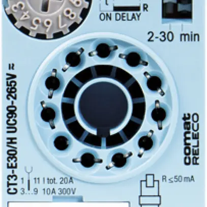 Cube temporisé ComatReleco CT3-E30/S, retardé à l'enclen. 200ms…30min 9.5…18VDC 