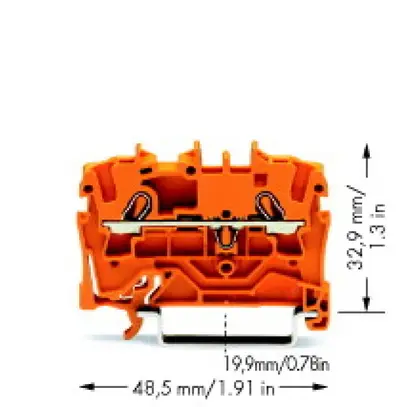 Morsetto di passaggio WAGO Top Job-S 2.5mm² 2L arancione serie 2002 