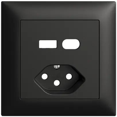 Kit de montage ENC Feller EDIZIOdue pour prise USB type A+C + type 13 noir 