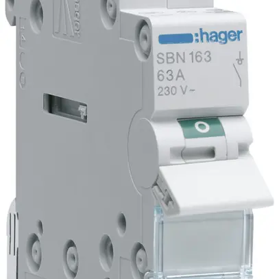 Interruttore AMD Hager 63A 230V 1 chiusura 0 apertura 0 invertitore 1UM 