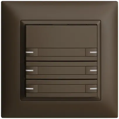 UP-Taster KNX 6-fach EDIZIOdue coffee RGB mit LED mit Papiereinlage 