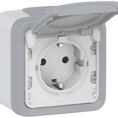 Prise AP PLEXO DE LNPE gris 16A 250V 