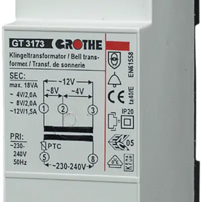 Transfo de sonnerie Grothe GT 3182 8/12/24V gris clair 