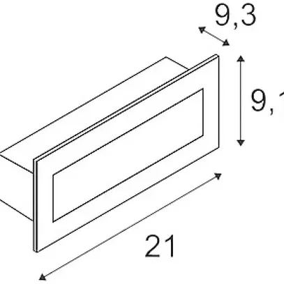 Applique LED INC SLV BRICK, 9W 950lm 3000K asymétrique IP65 acier fin 