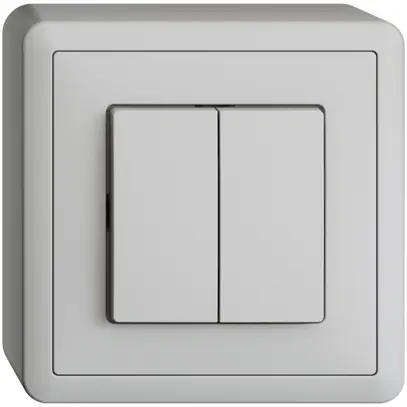 Interrupteur/contact à poussoir AP Feller EDIZIOdue A-R+3/1L gris clair 