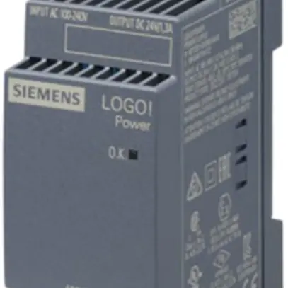 Alimentazione Siemens LOGO!POWER, IN:100…240VAC, OUT:24VDC/1.3A, 2UM 