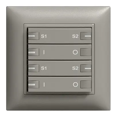 Poussoir ENC ZEP ON-OFF scène 2c/4t avec LED EDIZIOdue gris foncé 