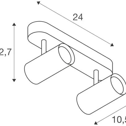 Spot LED SLV NOBLO 12W 1450lm 927 VAR 240×105×127mm blanc 2×Spot 