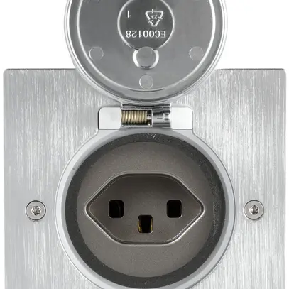 Prise de sol Platinum carré 1×type 23, acier fin brossé 