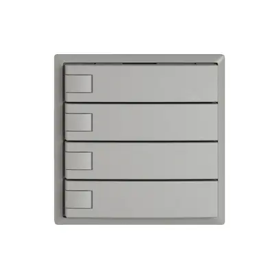Poussoir KNX RGB EDIZIO.liv SNAPFIX® capteur temp.s.LED 4× comm.1T grc 