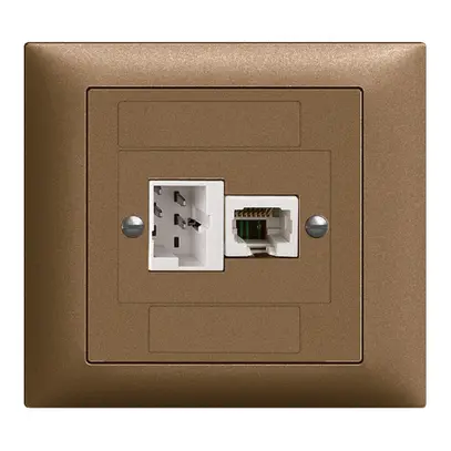 Prise INC xDSL RJ45/TT83 coffee ITplus EDIZIOdue, avec filtre 