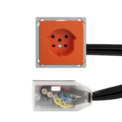 Presa INS EDIZIOdue T15 arancione per cavo piatto Technofil 