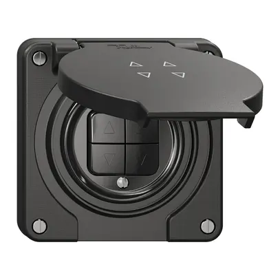 Interrupteur pour stores NEVO N.CO 2-canal, profondeur 18 mm, 87×87 mm, noir 