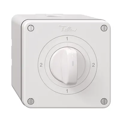 NAP-Drehschalter NEVO, 3/2L, mit Drehgriff, KS, 2-1-2-1, weiss 