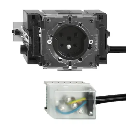 Presa INS FH T25 16A nero 53mm per cavo Ecobus power 