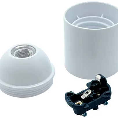 Portalampada Elektrogros E27 termoplast, mantello liscio, bianco 