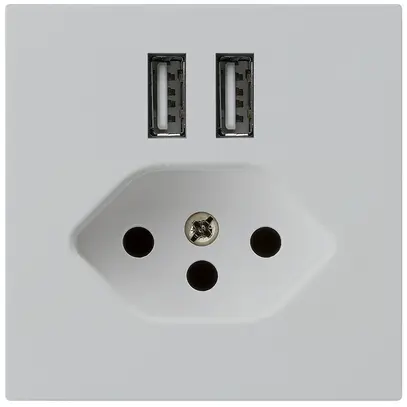 Presa 2×USB & T13 kallysto A 2400mA grigio chiaro 