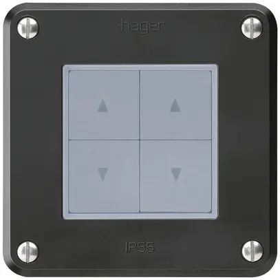 Interruttore per tapparelle INC robusto IP55 nero con 4 tasti di comando 