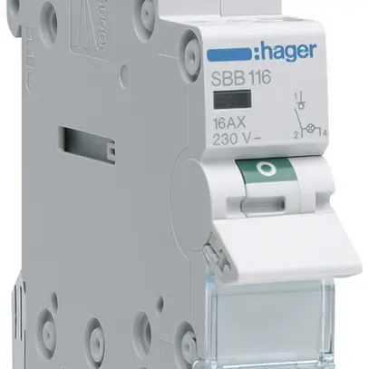 Interruttore AMD Hager SBB 16A 230V 1 chiusura 0 apertura 1 invertitore 