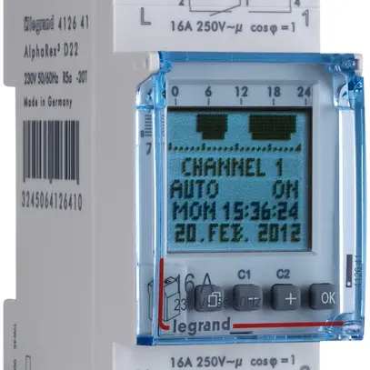 Timer INS Legrand X3 digitale AlphaRex D22 grigio 