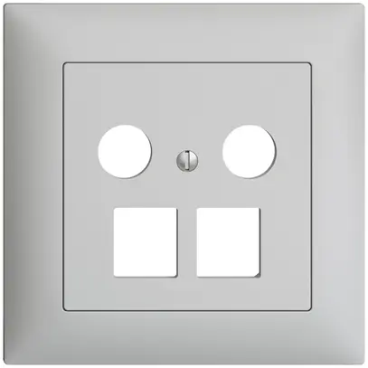Kit d.recouvrement ENC Edue FMI p.prise multimédia, p.2×RJ45 Keystone gris clair 