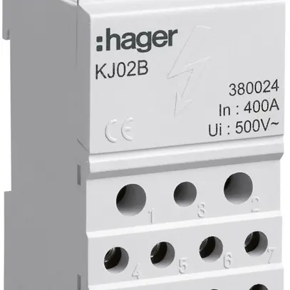 Bloc répartiteur Hager 400A 1L 1×150mm² 2×2.5…25mm² + 5×1.5…16mm² + 4×10mm² 