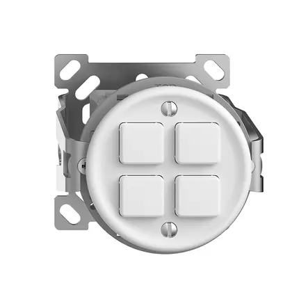 Tasto KNX AP STANDARDdue 4×con LED RGB, sensore temperatura, bianco, senza cappa 
