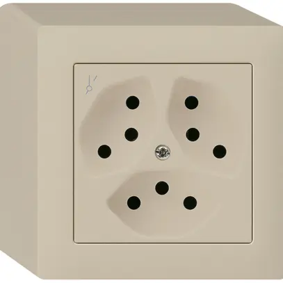 Prise AP kallysto 3×T13/1 beige avec sécurité enfants 