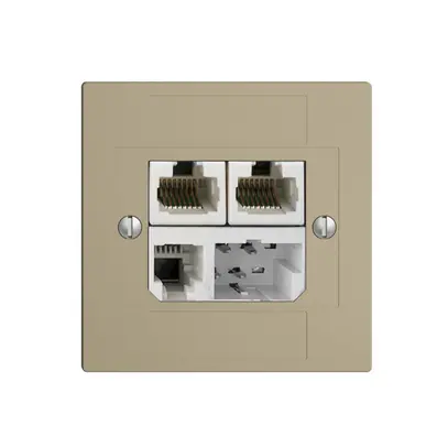 Scatola INC T+T/2×RJ45/RJ11/u ADSL ITplus EDIZIOdue sand 