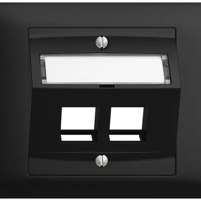 Kit de montage INC EDIZIOdue BKE, avec capot de sortie oblique 2×Keystone noir 