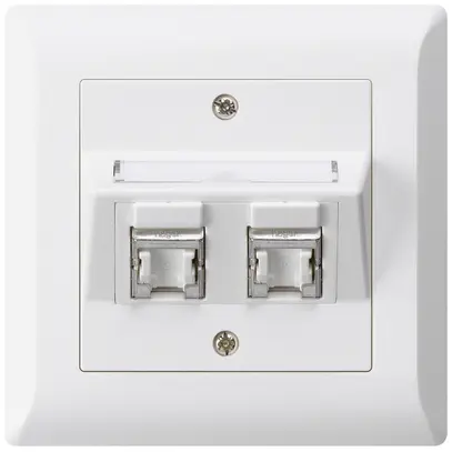 Prise ENC kallysto.line C cat.6 2RJ45/s blanc 