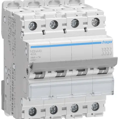 Disgiuntore Hager MCB 4P 415V tipo D 40A Icu 25kA 4UM 