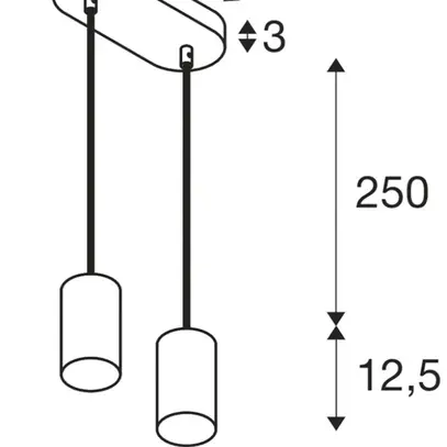 Luminaire suspendu SLV ASTO TUBE GU10 2×10W direct Ø70×125mm blanc 