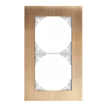 Telaio di copertura EDIZIOdue prestige 2×1 ottone champagne 